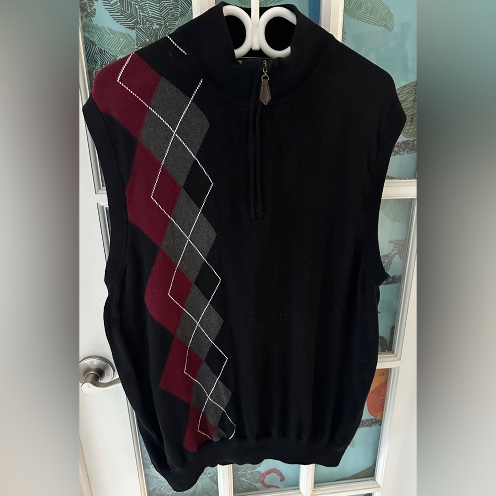 Argyle Pattern Sleeveless Sweater Vest/golf vest Pepple Beach